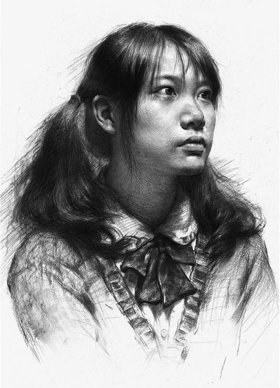 素描女青年二